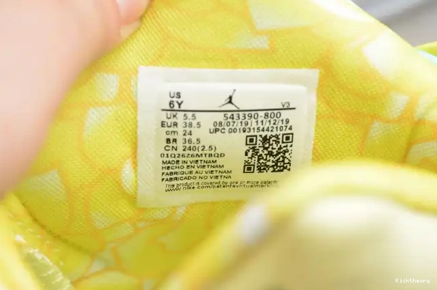 Kick Theory Yellow 6 Floral Dynamic Air Jordan 543390-800 Retro (GS) 0623